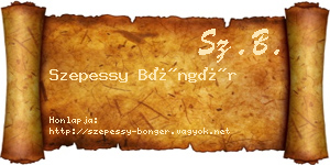 Szepessy Böngér névjegykártya